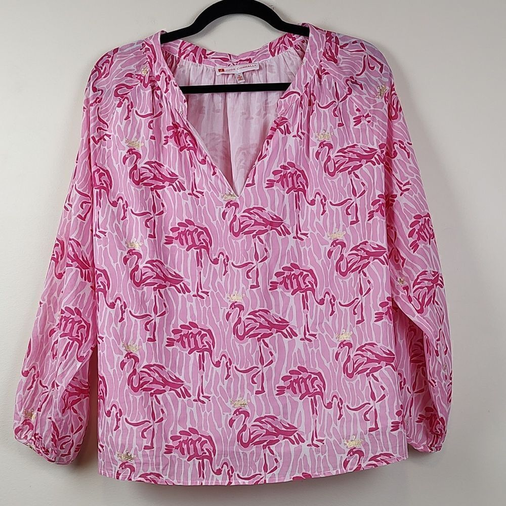 Jude Connelly Lilith Blouse Queen Flamingo Print Size M